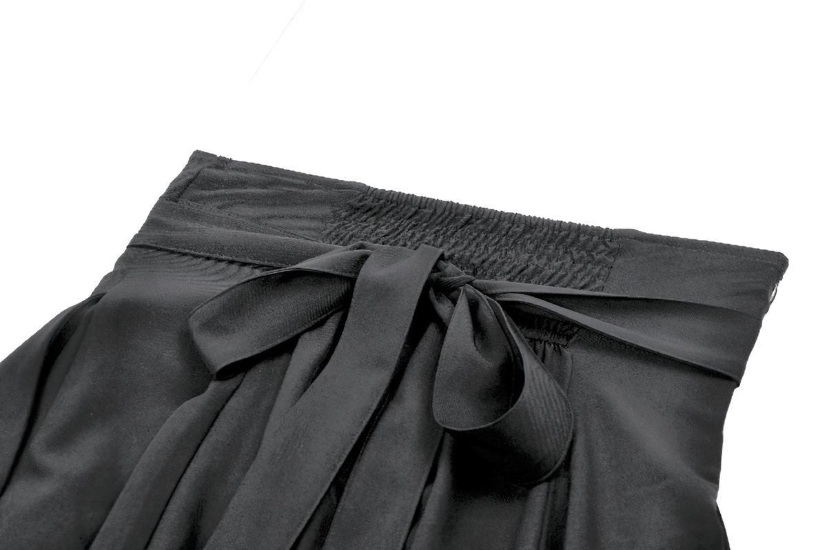 Elegant Black Maxi Skirt with Lace Back and Bow Detail