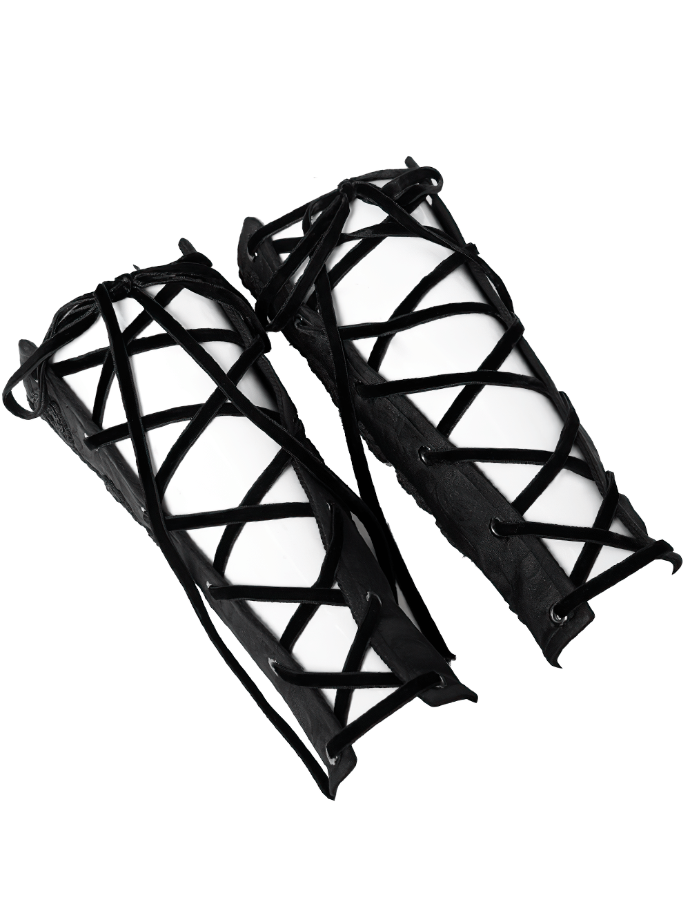 Elegant Gothic Black Velvet Arm Bracelet with Lace Up