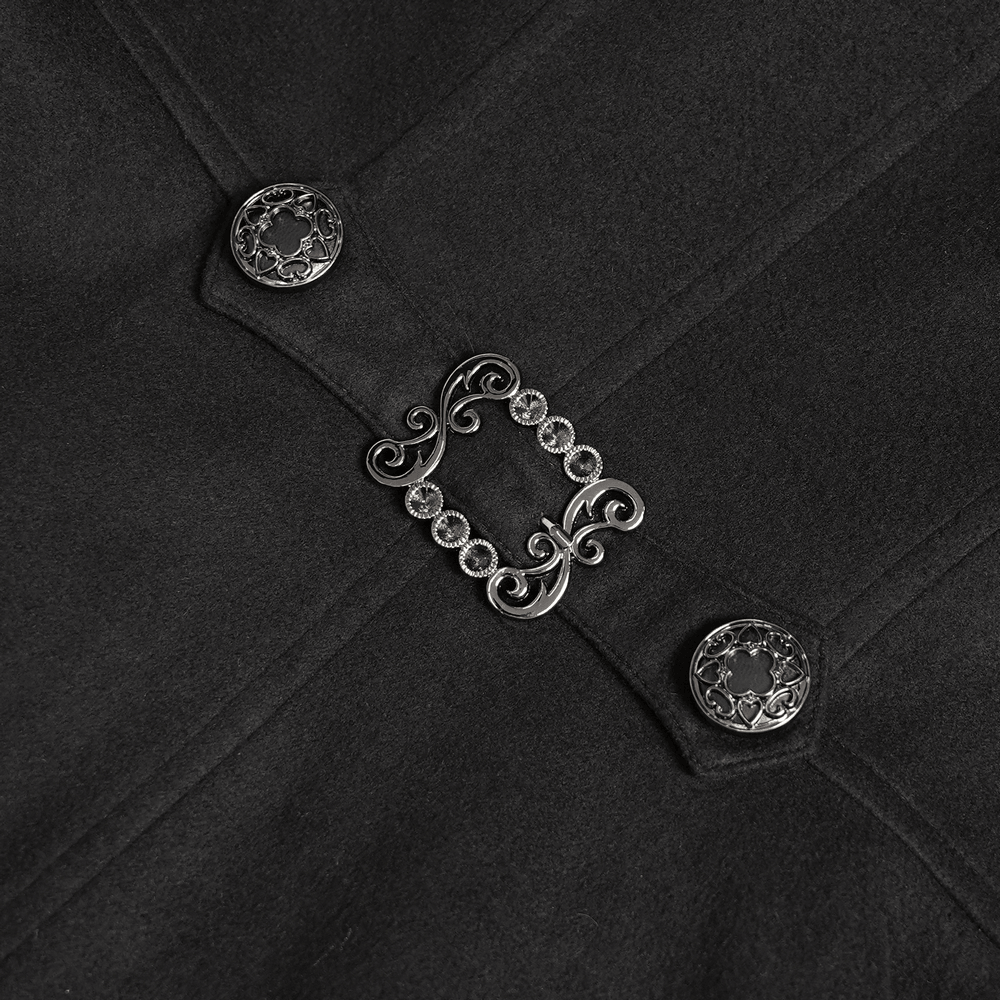 Elegant Gothic Hooded Coat with Flared Silhouette