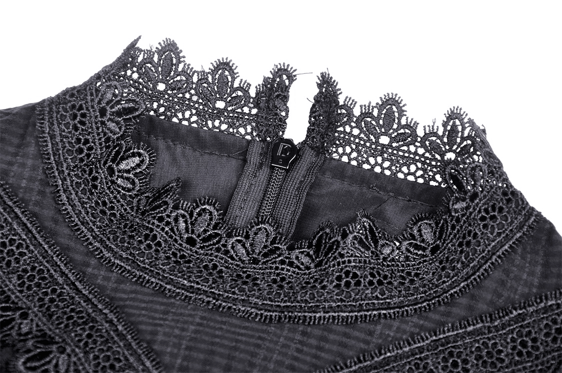US SALE of Elegant Gothic Lace Bustier Dress with Maxi Skirt