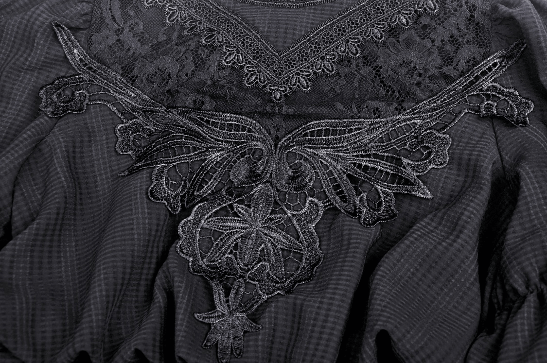 Elegant Gothic Lace Bustier Dress with Maxi Skirt