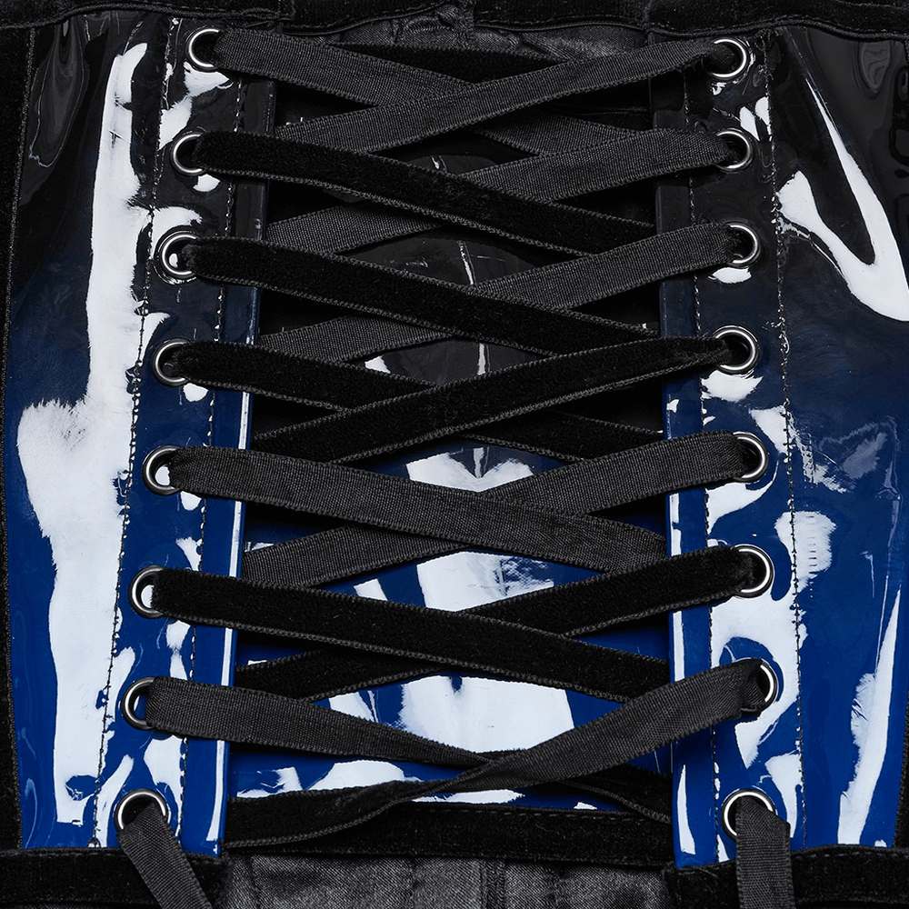 Elegant Gradient Patent Leather Goth Underbust Corset