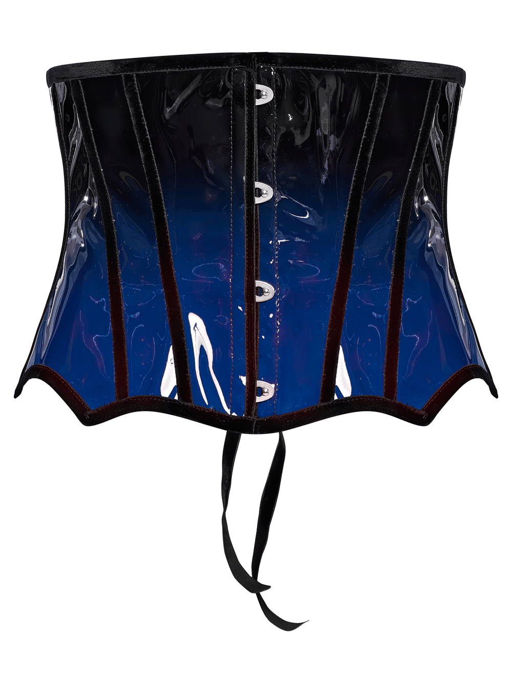 Elegant Gradient Patent Leather Goth Underbust Corset