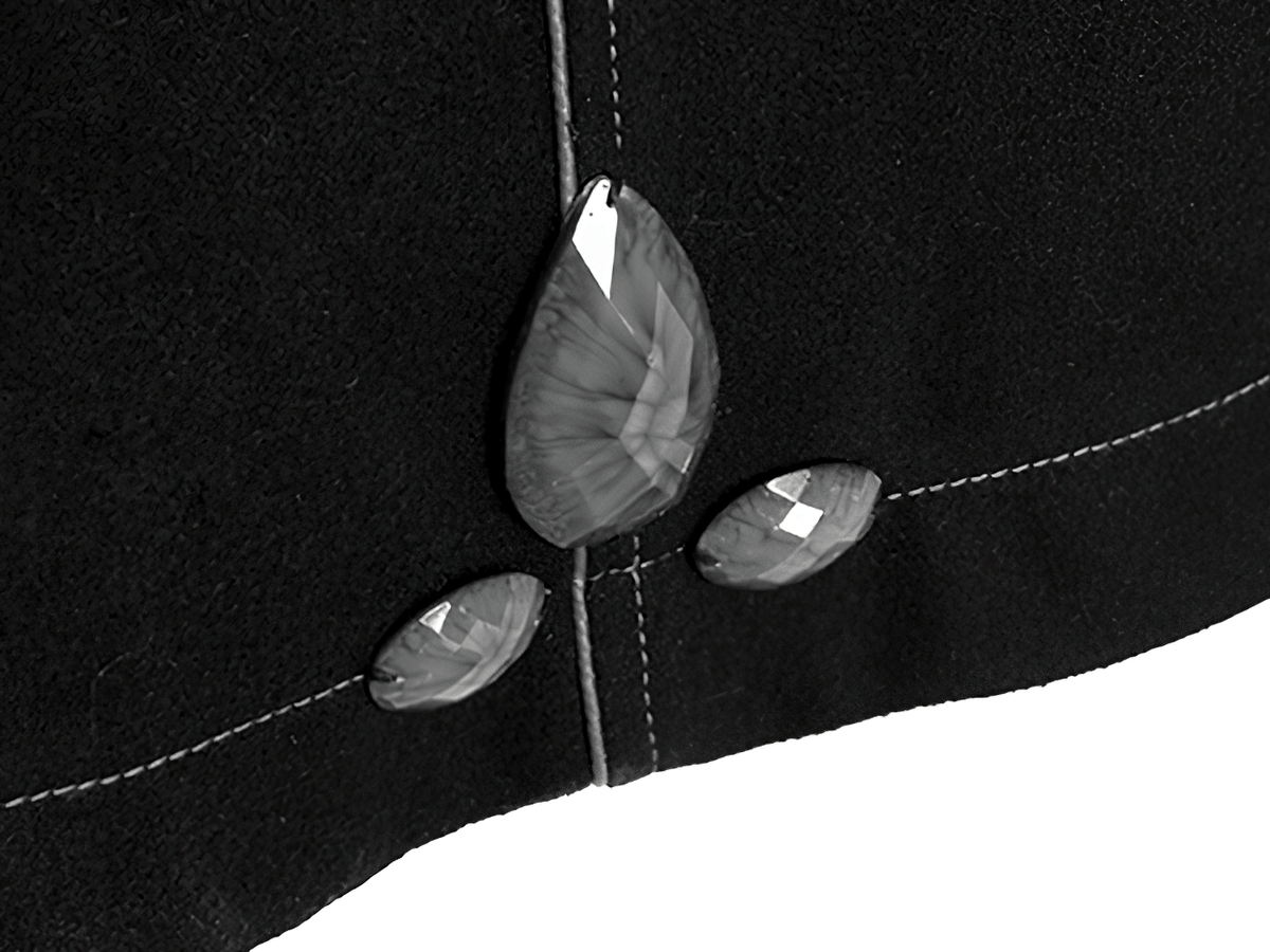 US SALE of Elegant Hooded Coat with Lace-Up Back and Fur Cuffs