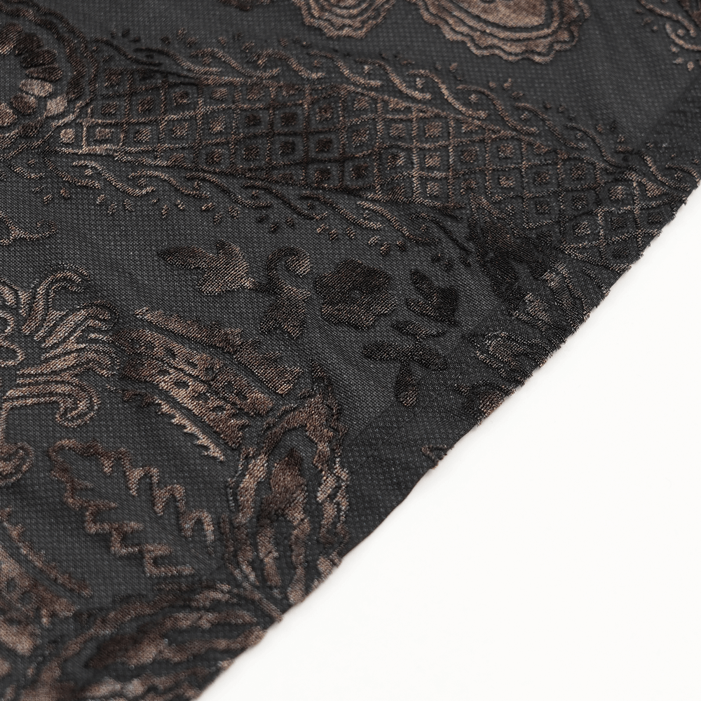 Elegant Long Gothic Lace Dress with Chain Detail