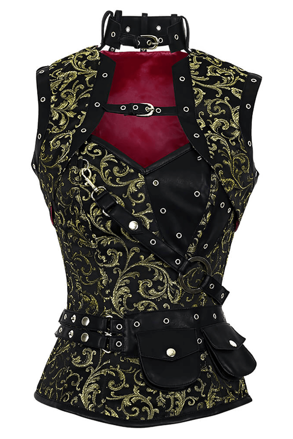 Elegant Overbust Corset with Shrug and Utility Pouches Set