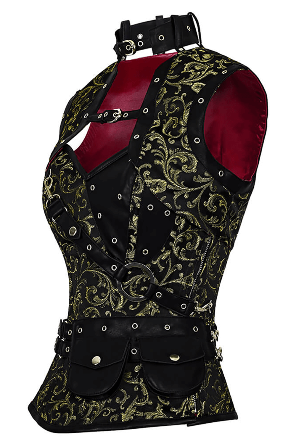Elegant Overbust Corset with Shrug and Utility Pouches Set