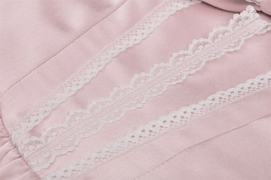 Elegant Pink Satin Bow Dress for Evening Events