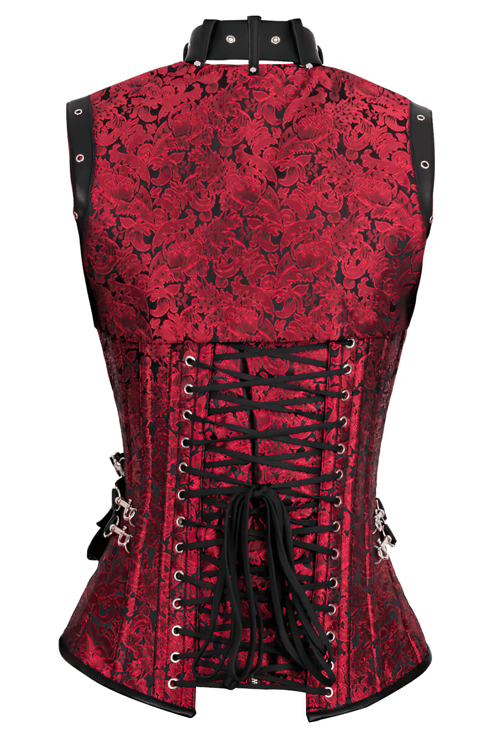 Elegant Red Steampunk Overbust Corset With Shrug Outfit