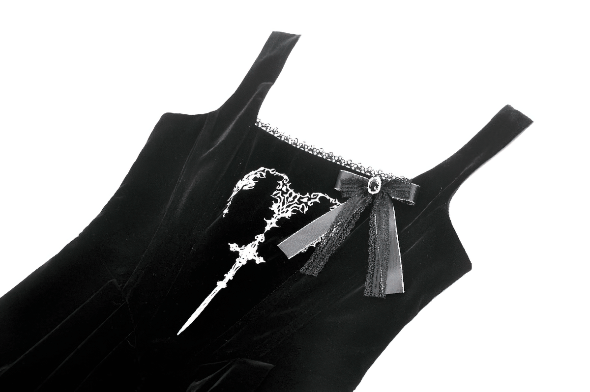 Enchanting Black Long Dress with Lace-Up Back
