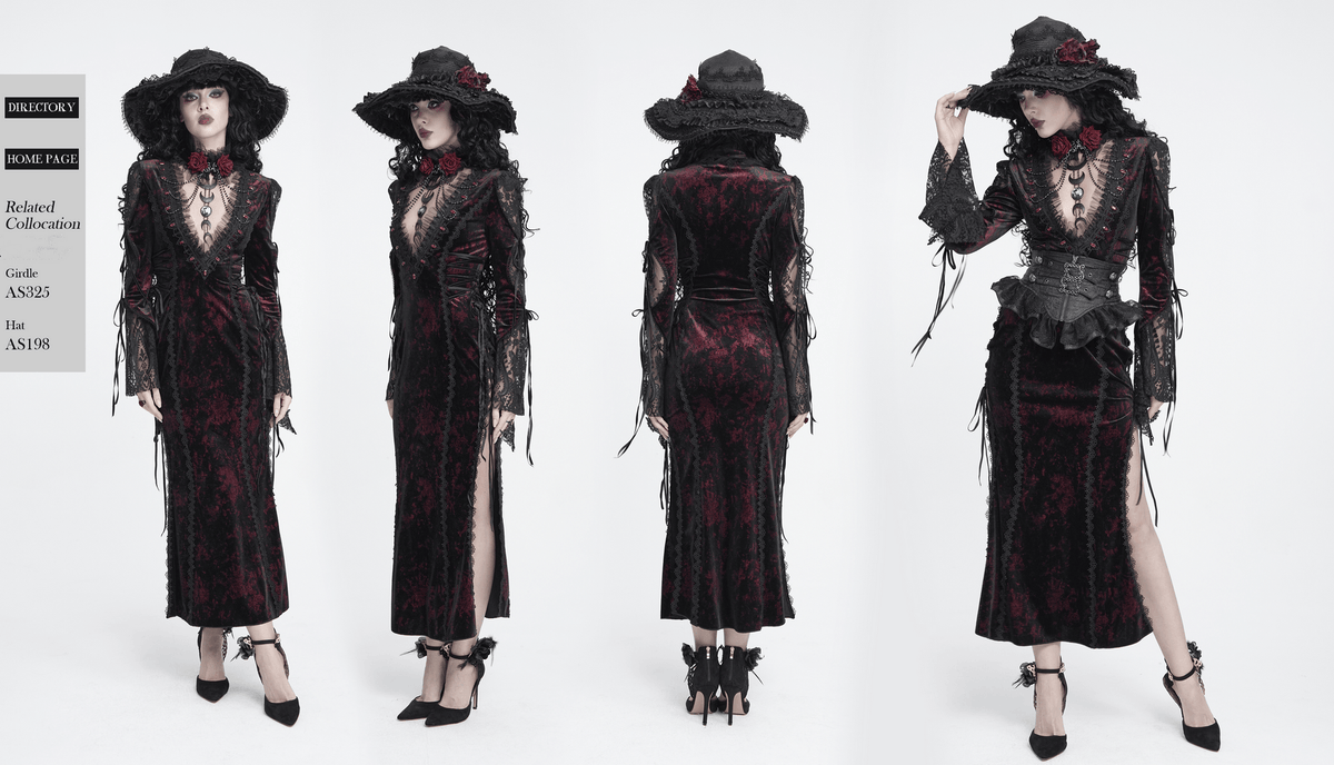 Exquisite Lace Maxi Dress with Corset Lacing and Side Slit