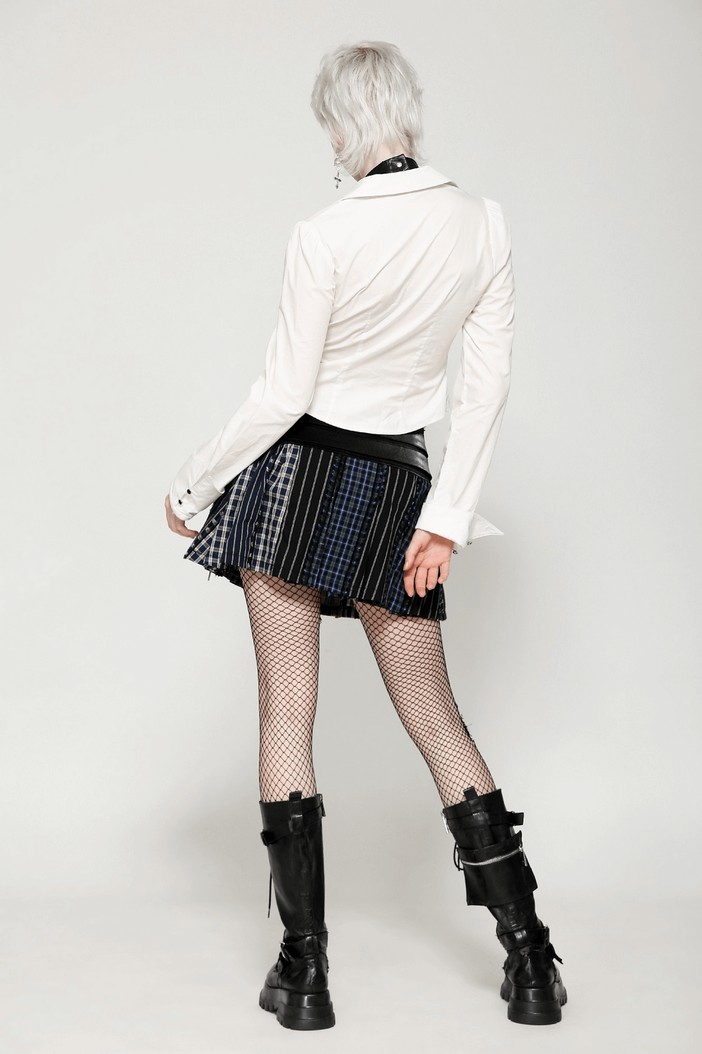 Faux Leather Gothic Neck Harness with Rivet Detail