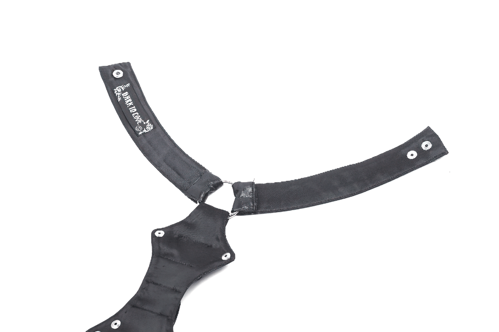 Faux Leather Gothic Neck Harness with Rivet Detail