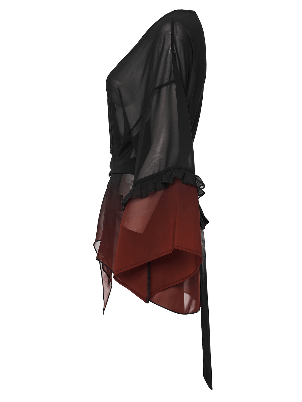 Female Gothic Gradient Chiffon Tie Waist Cover Up