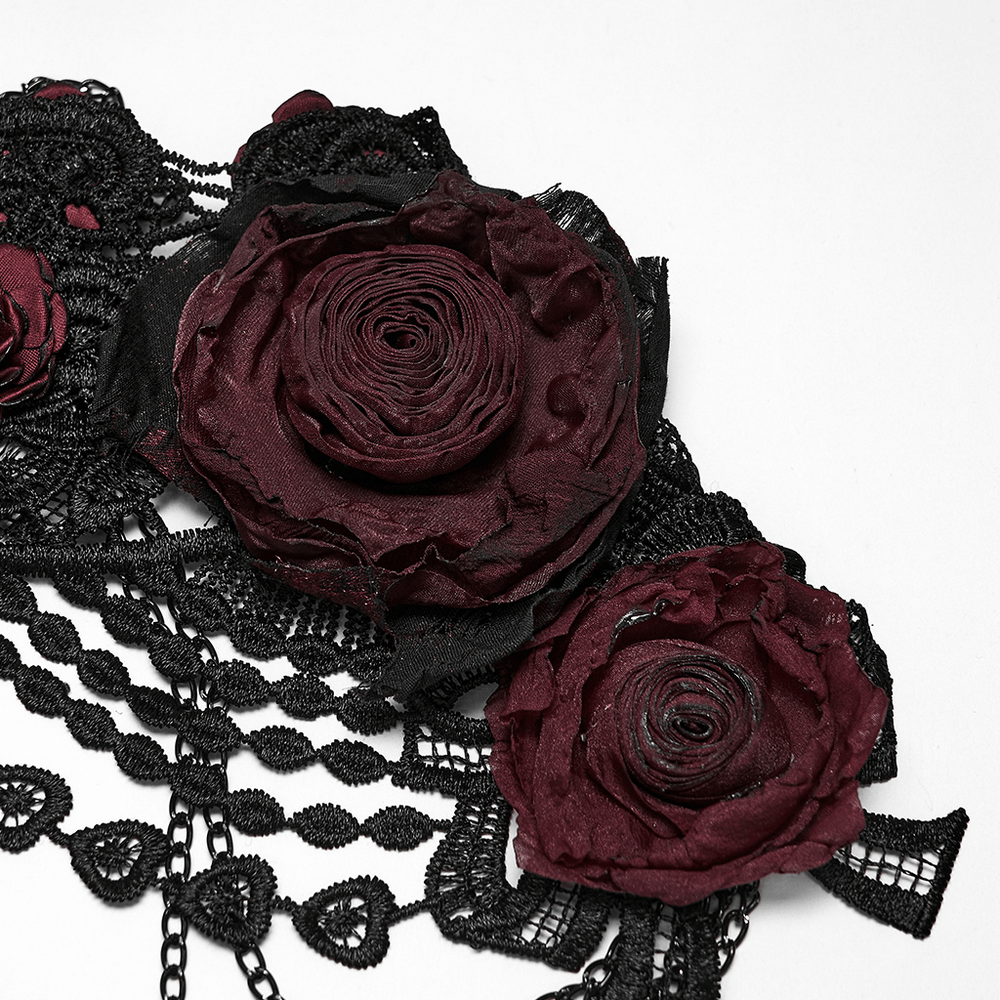 Female Gothic Lace Rose Hip Chain Harness Accessory