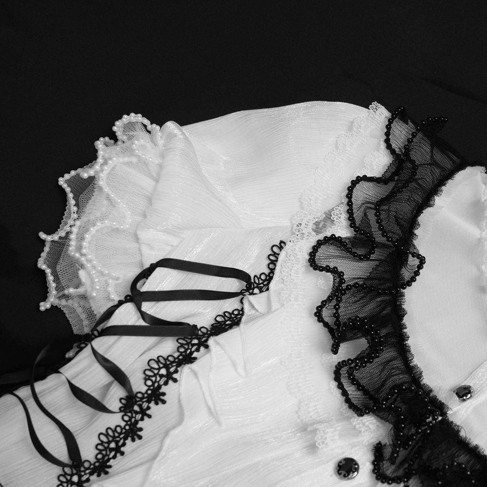 Female Victorian Blouse with Black Lace-Up Corset Back