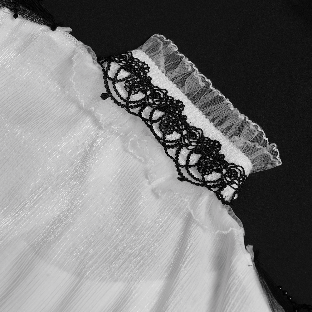 Female Victorian Blouse with Black Lace-Up Corset Back