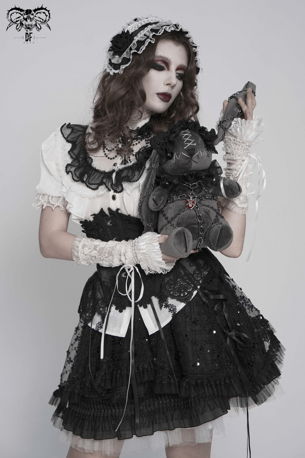 Female Victorian Blouse with Black Lace-Up Corset Back