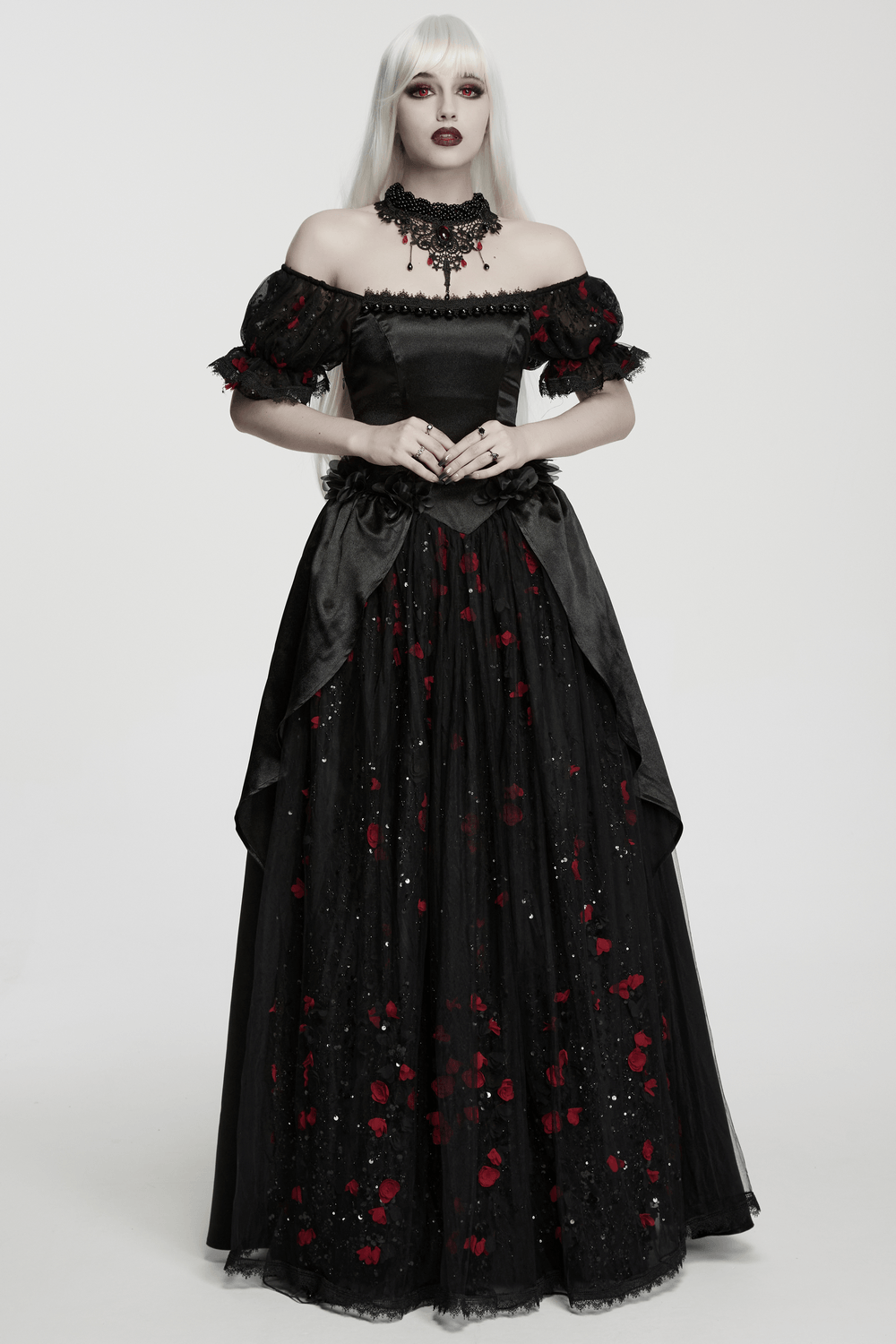 Gorgeous Rose Dress with Victorian Lace and Floral Details
