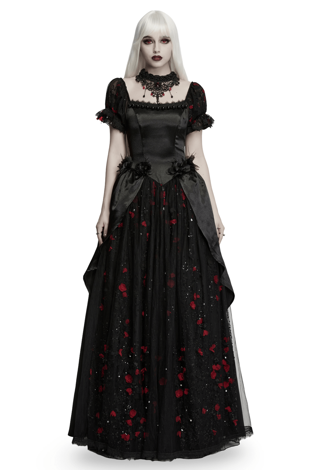 Gorgeous Rose Dress with Victorian Lace and Floral Details