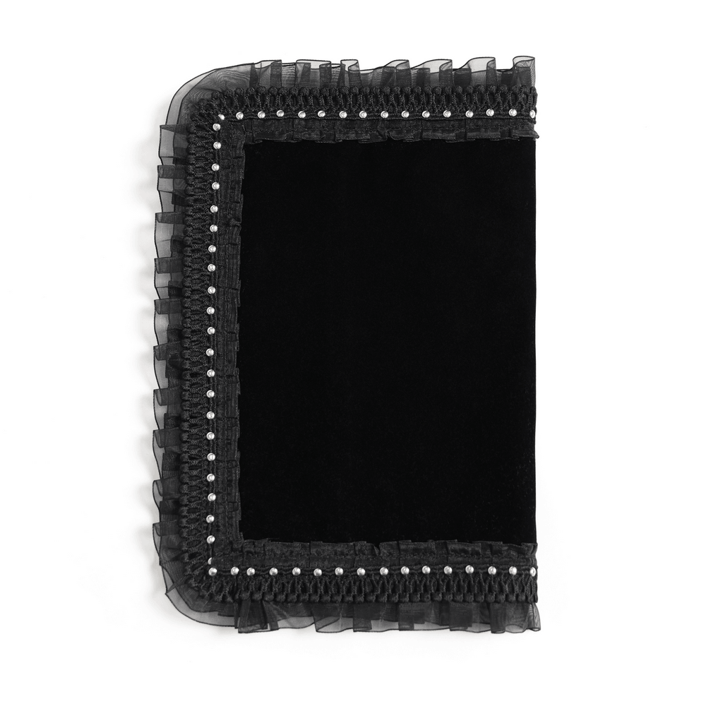 Velvet Notebook Cover with Lace and Corset Detail