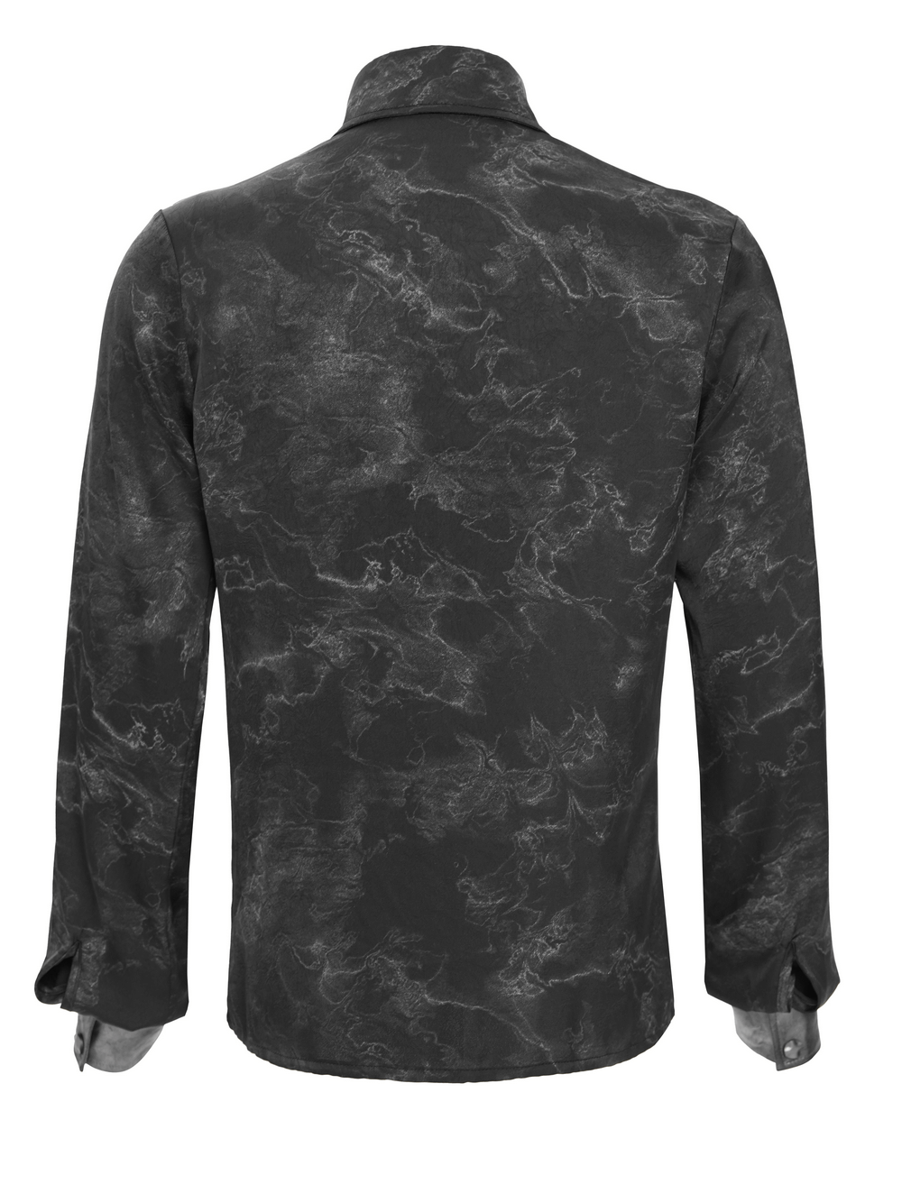 Goth Button-Up Shirt with PU Harness and Belt Detail