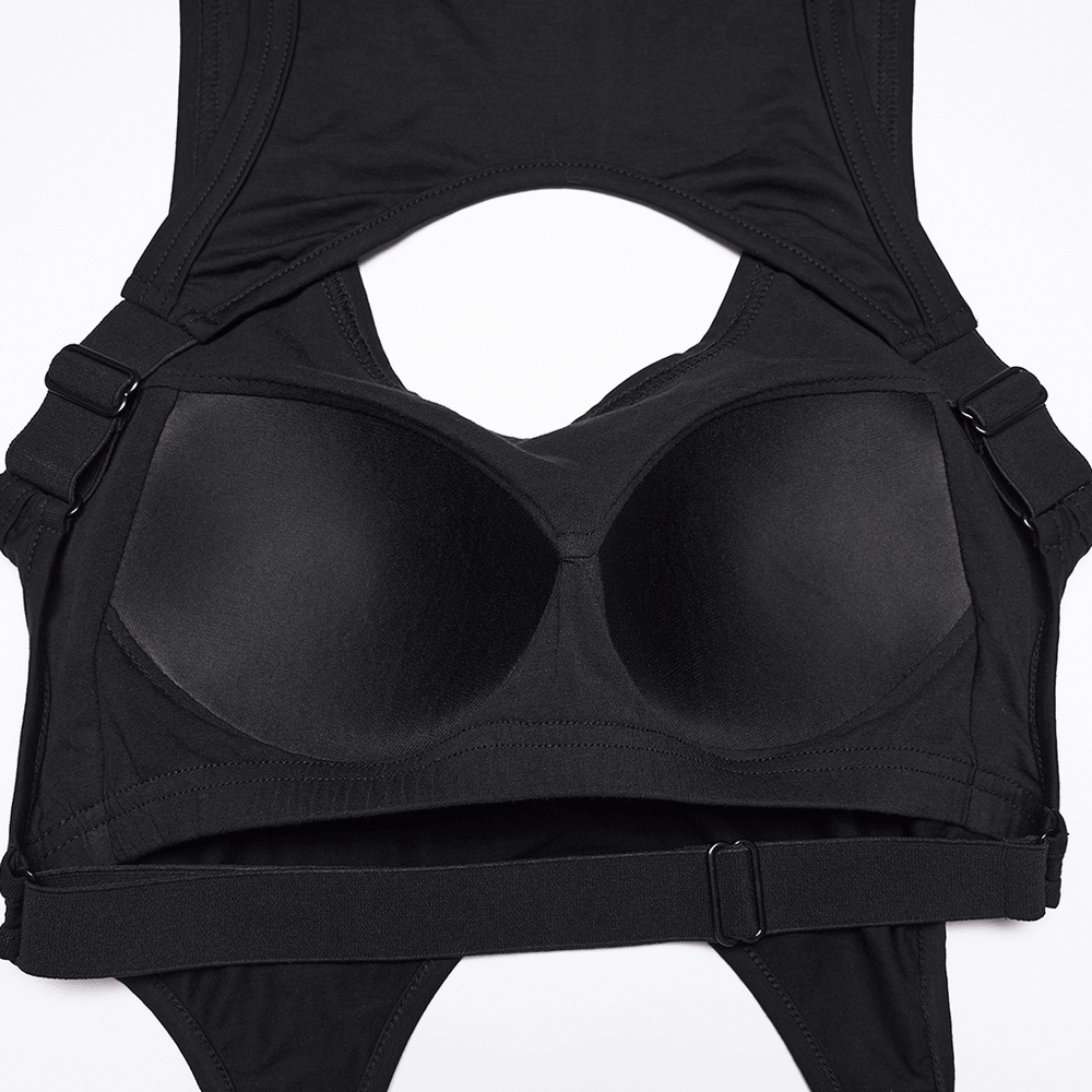 Goth Cutout Clip Hem Tank Top with Adjustable Back