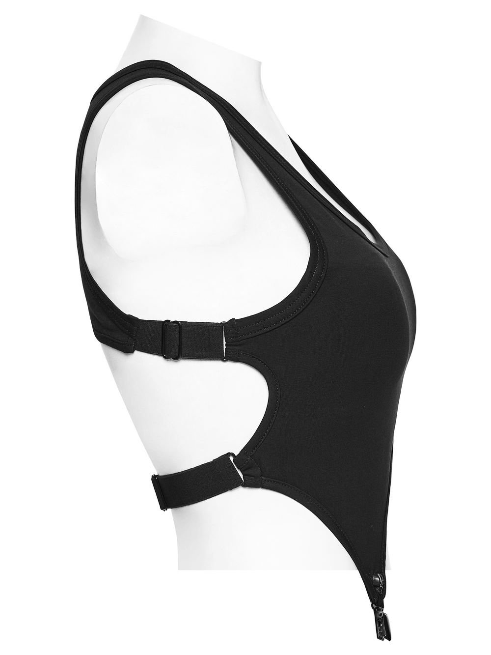 Goth Cutout Clip Hem Tank Top with Adjustable Back