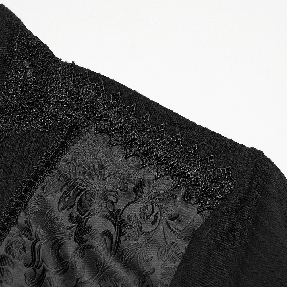 Goth Minimalist Sweatshirt with Shoulder Panels for Men