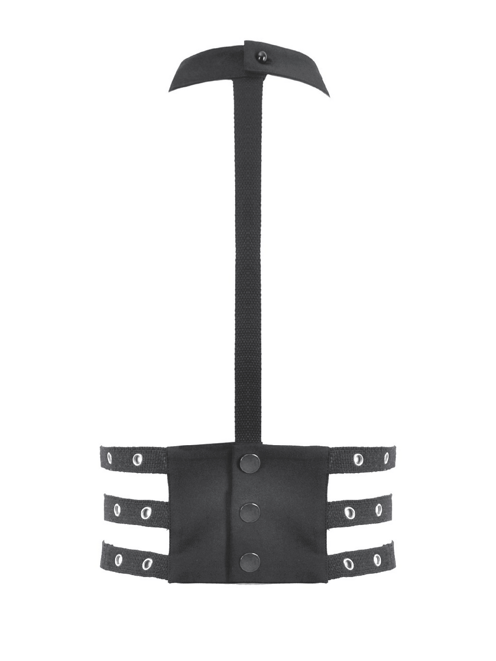 Goth Punk Strappy Chest Harness with Metal Eyelets