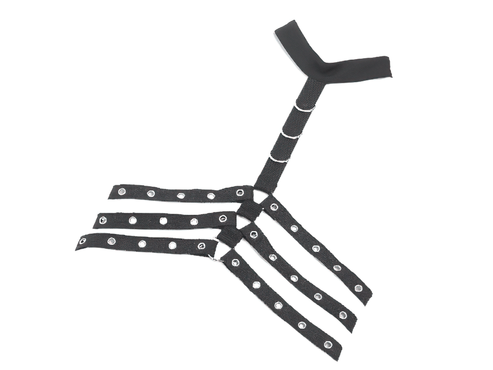Goth Punk Strappy Chest Harness with Metal Eyelets