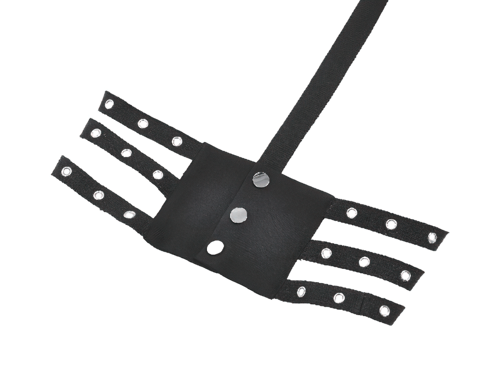 Goth Punk Strappy Chest Harness with Metal Eyelets