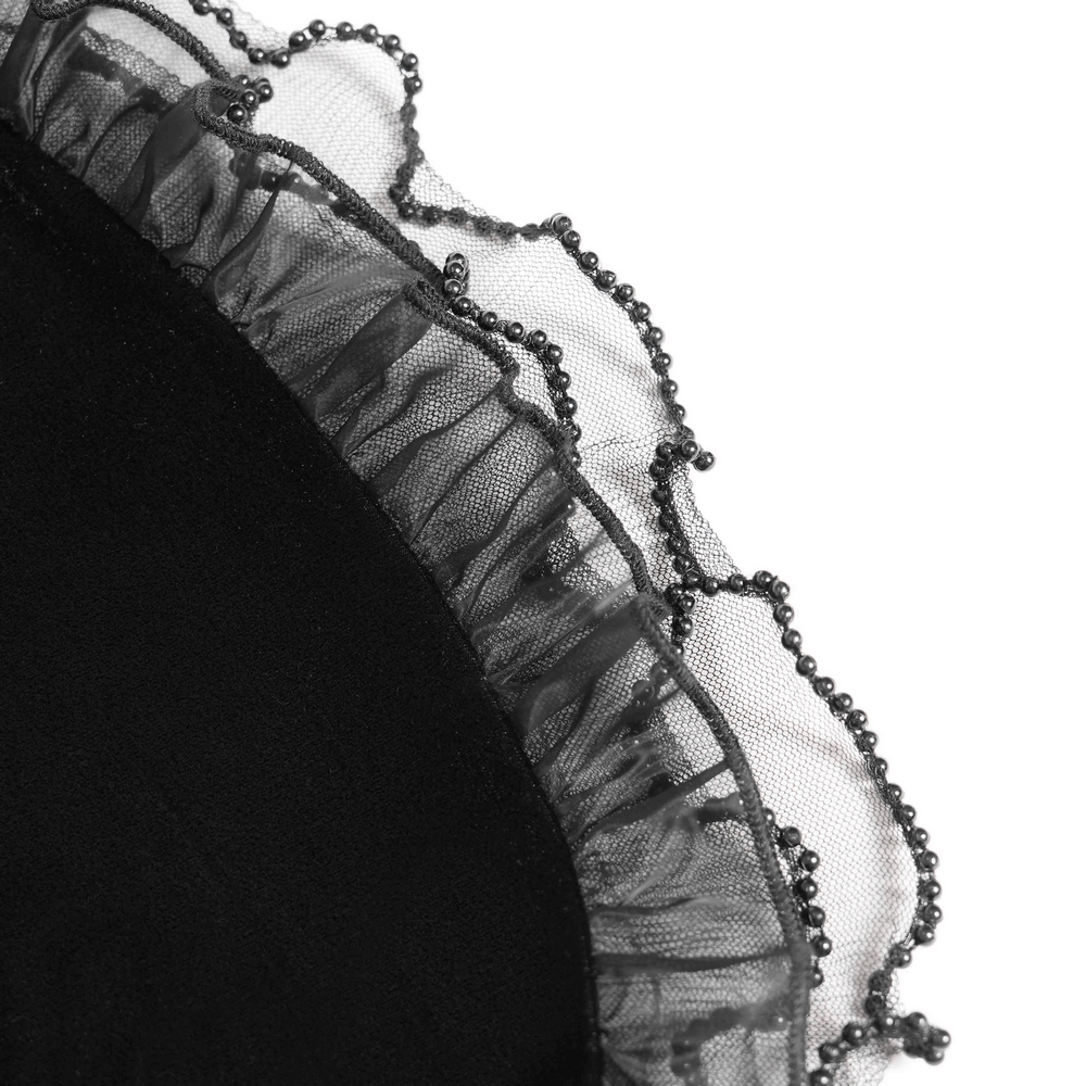 Goth Velvet and Lace Skirt with Ruffle and Rose Detailing