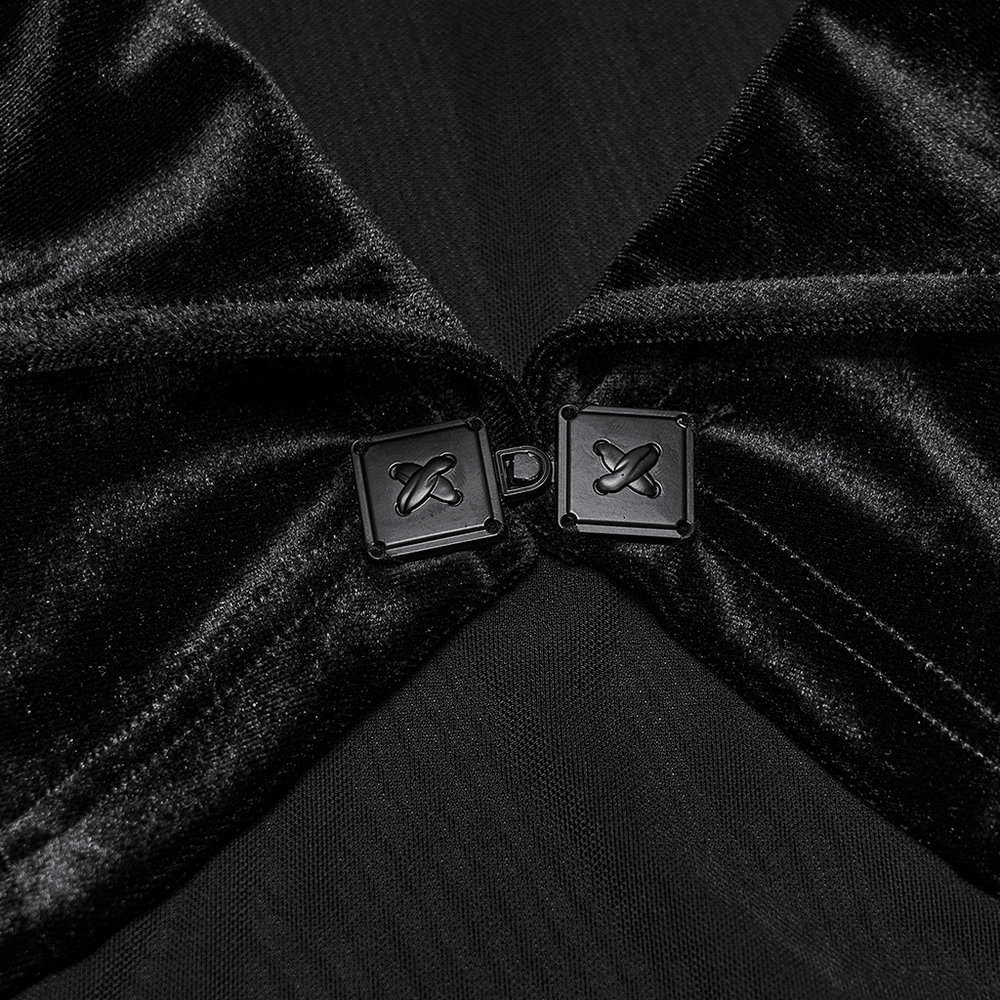 Goth Velvet Bolero with Bat Collar and Bell Sleeves