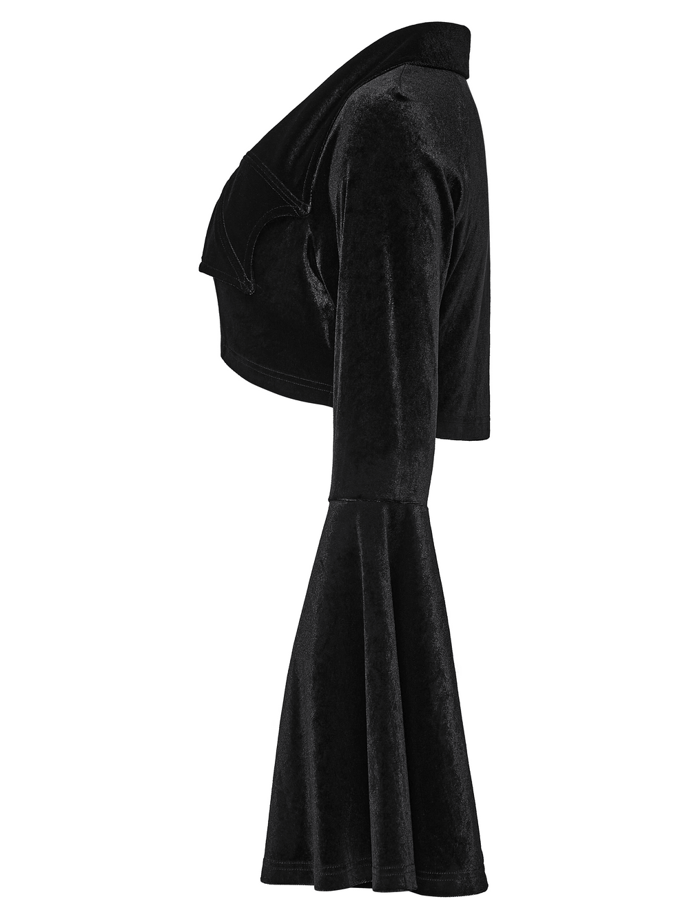 Goth Velvet Bolero with Bat Collar and Bell Sleeves