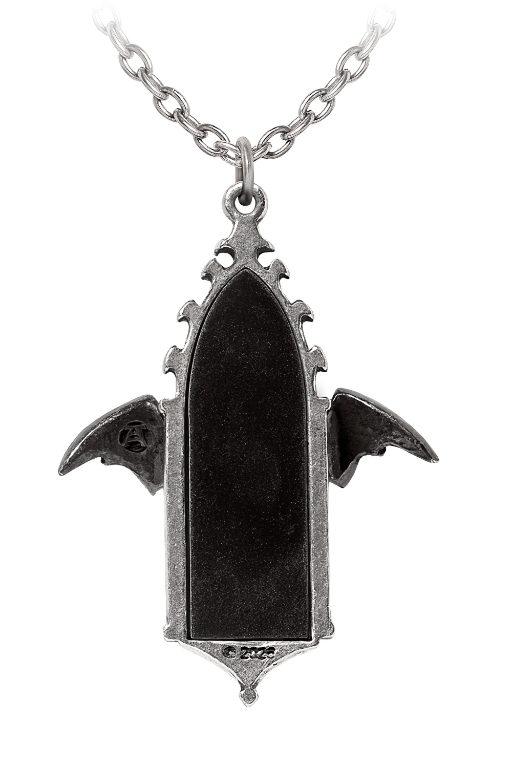 Gothic Bat Cathedral Window Mirror Pendant Necklace