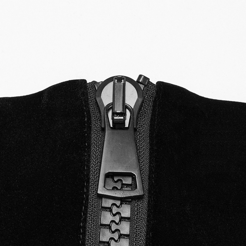 Gothic Bat Waist Corset Belt with Velvet and PU Panels