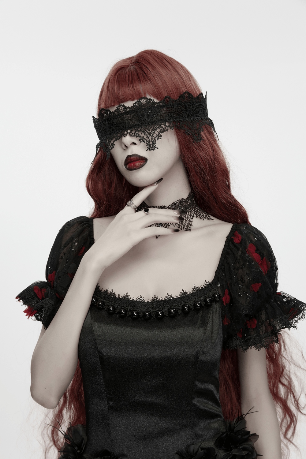 Gothic Black Angel Feather Wing Lace Headband