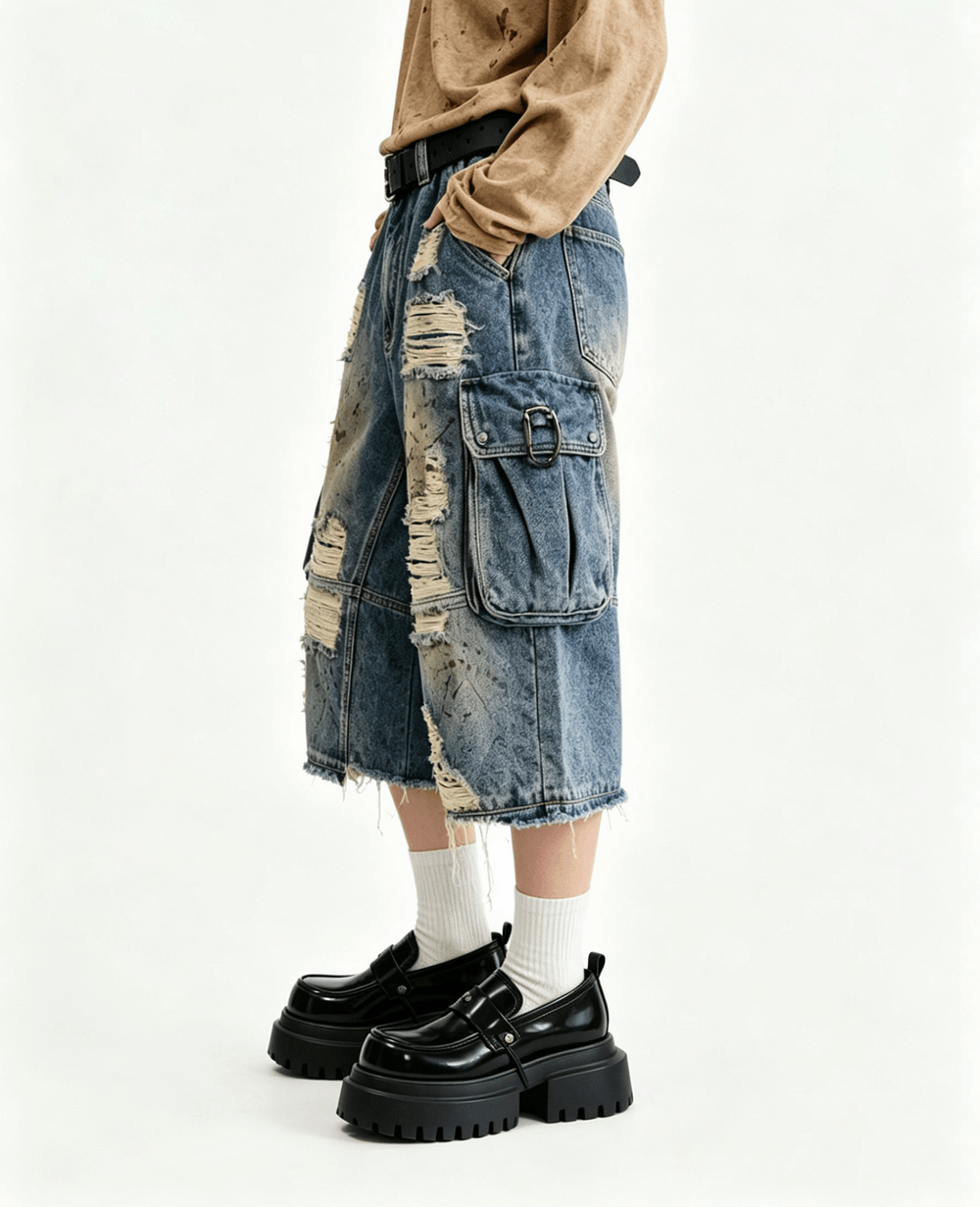 Gothic Black Chunky Platform Loafers with Eye Detail