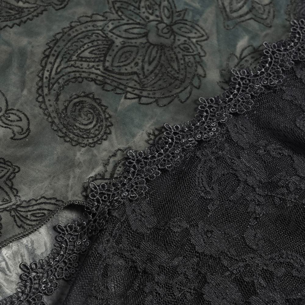 Gothic Black Lace Off Shoulder Top with Flared Sleeves