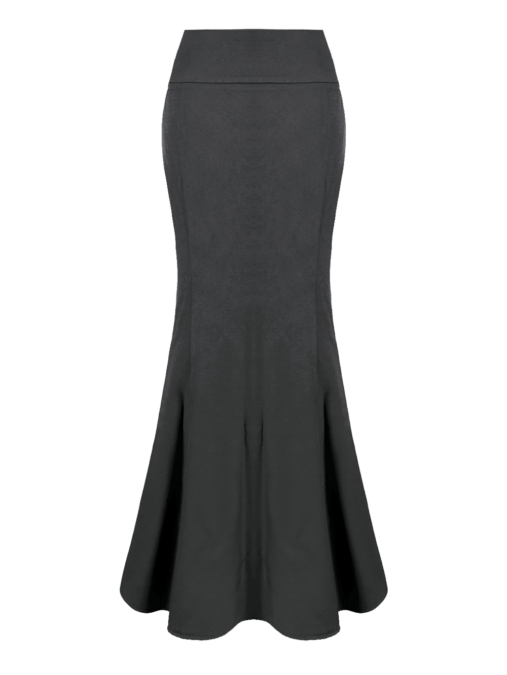 Gothic Black Lace Up Mermaid Maxi Skirt with Mesh