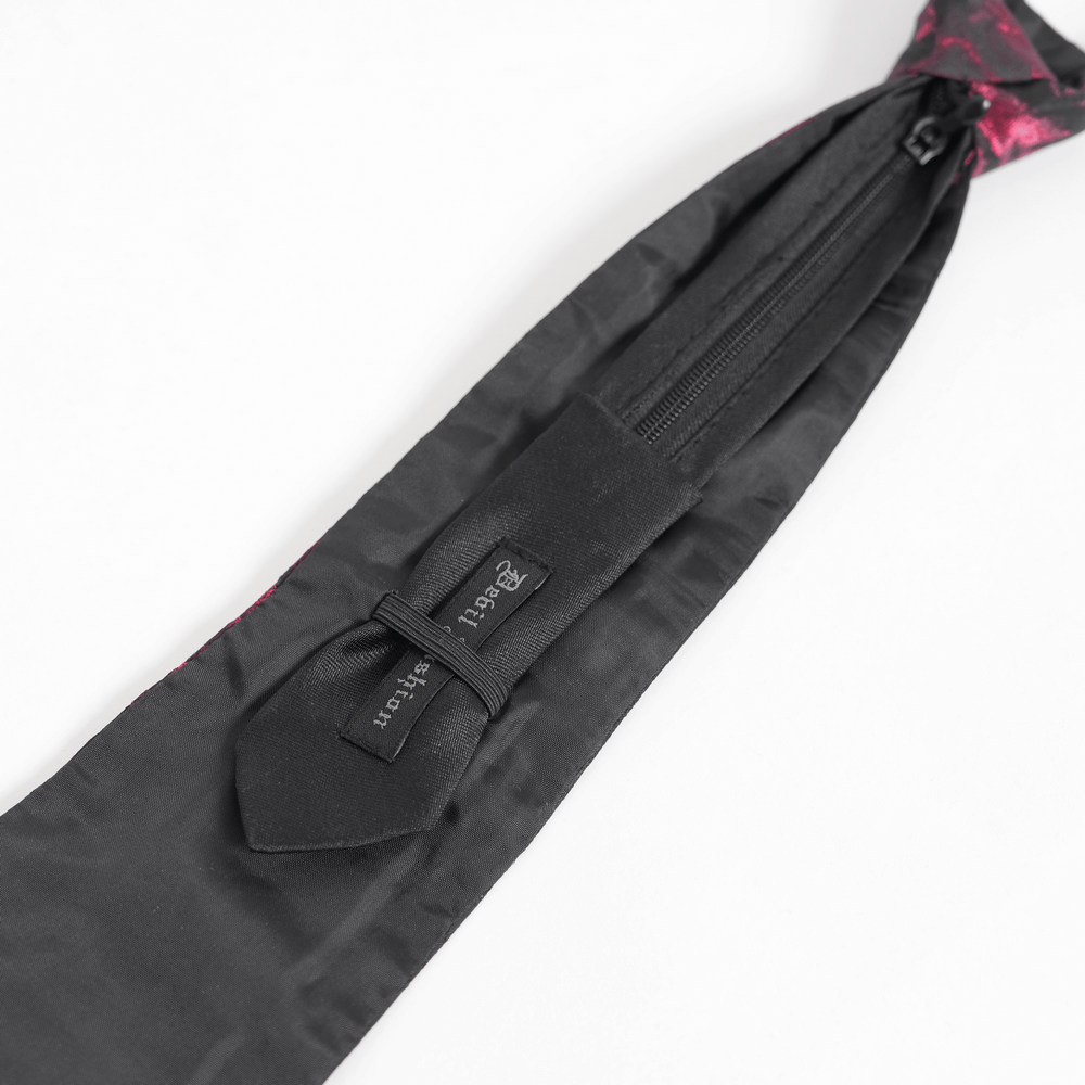 Gothic Brocade Neck Tie with Daggers and Tassel Trim