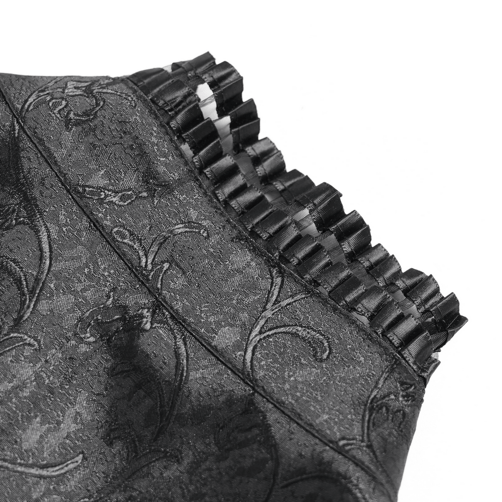 Gothic Brocade Tailcoat Shirt With Lace Details
