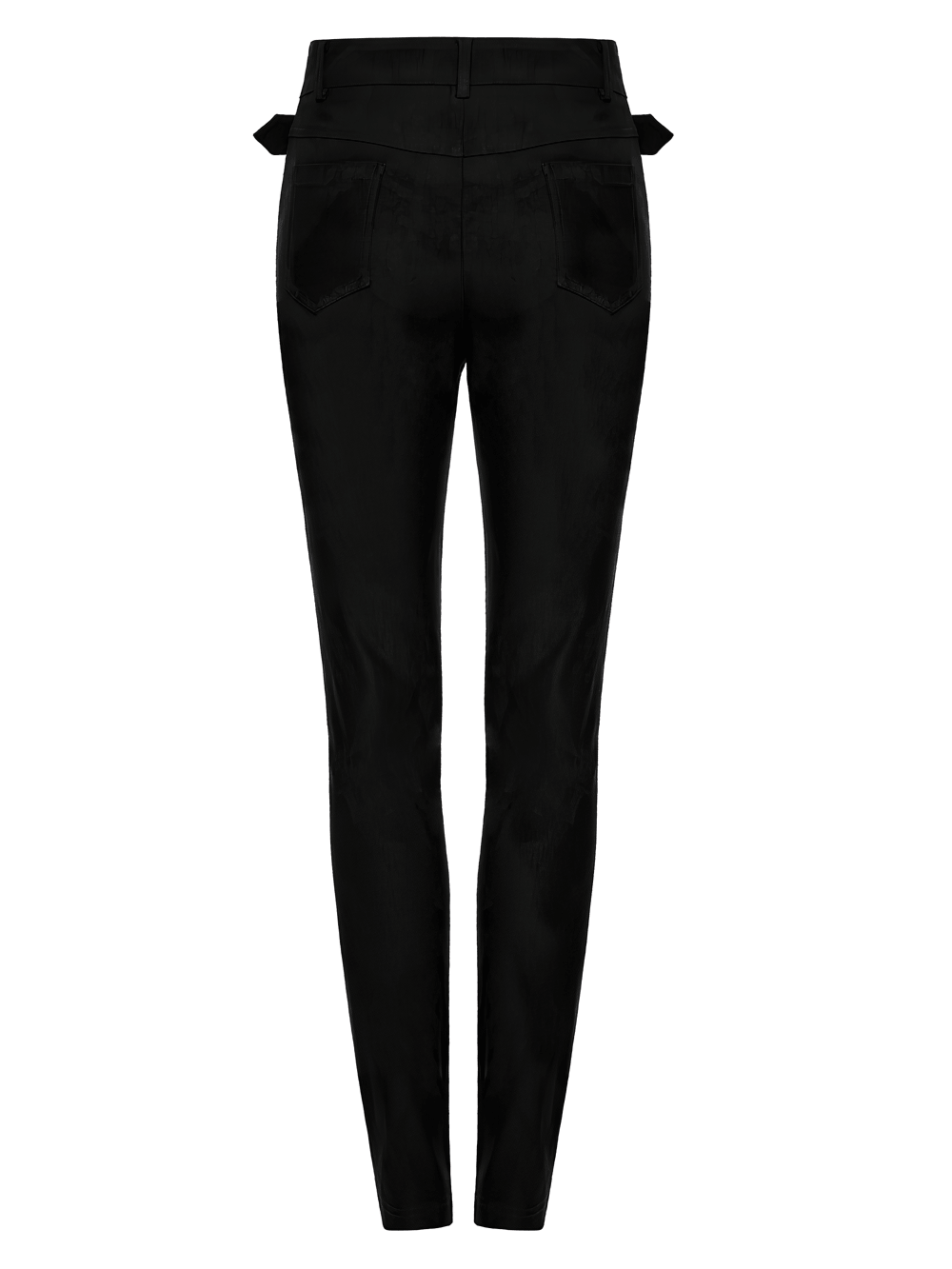 Gothic Buckle Waist Skinny Jacquard Denim Pants