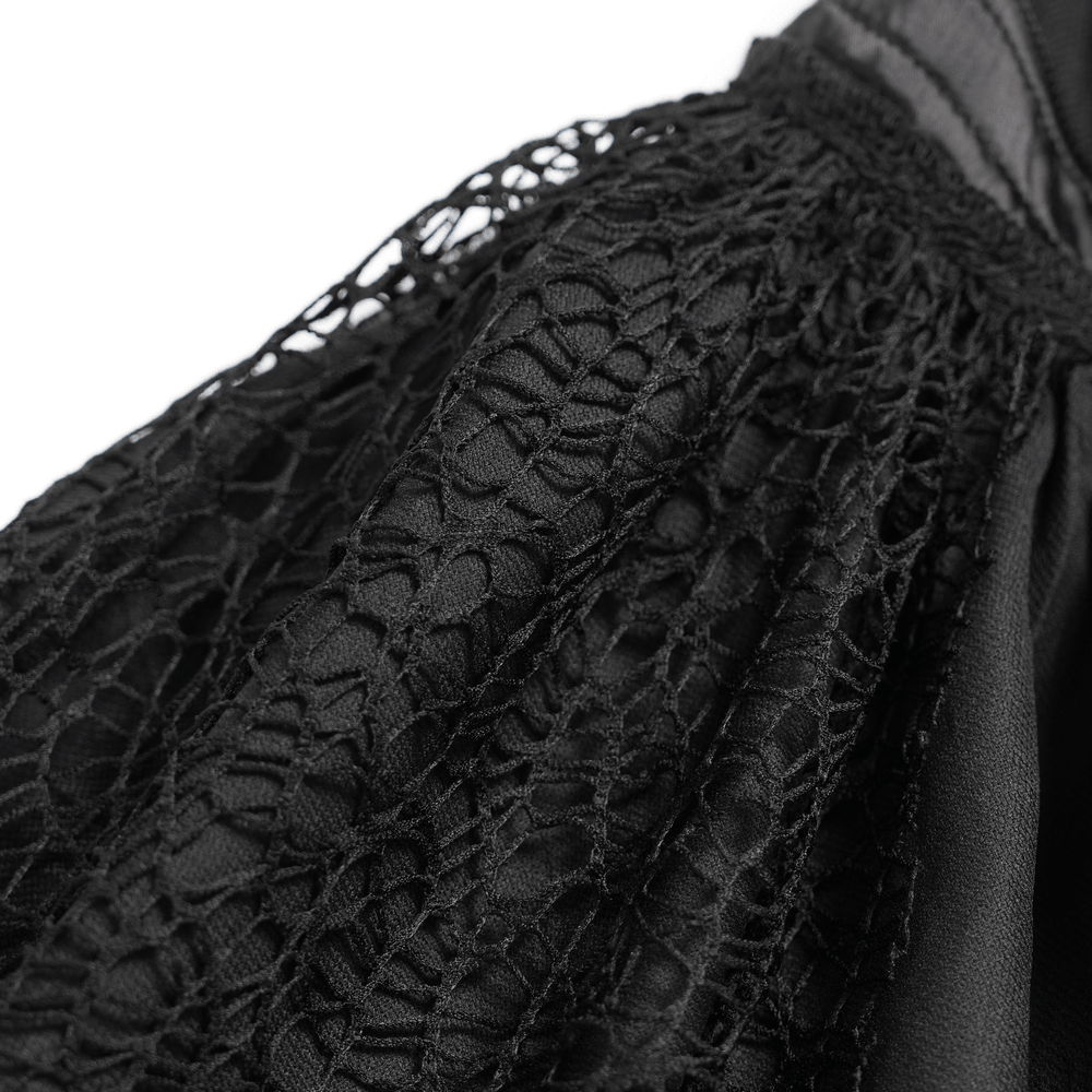 Gothic Burgundy Halter Dress with Lace Layers