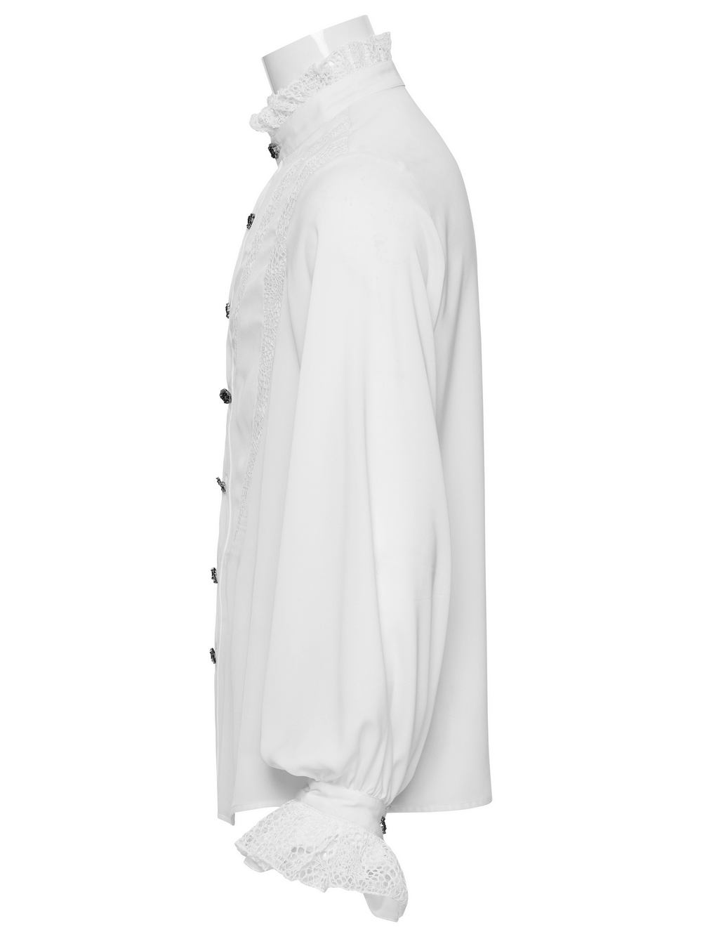 Gothic Chiffon Shirt with Lace and Sharp Teeth Design