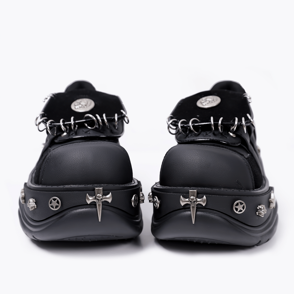 Gothic Chunky Platform Sneakers With Ring Details