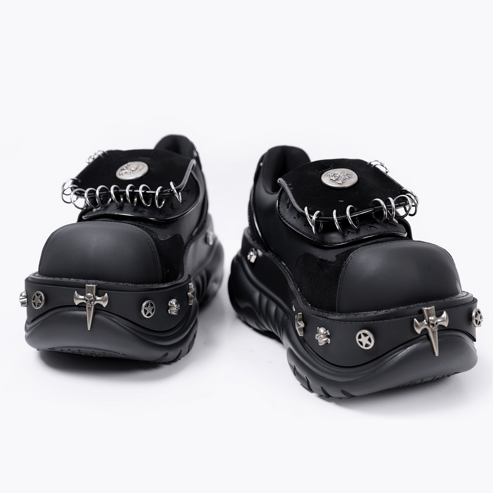 Gothic Chunky Platform Sneakers With Ring Details