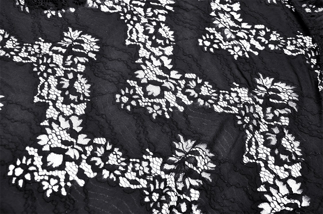 Gothic Dovetail Lace Dress with Ruffle Detailing