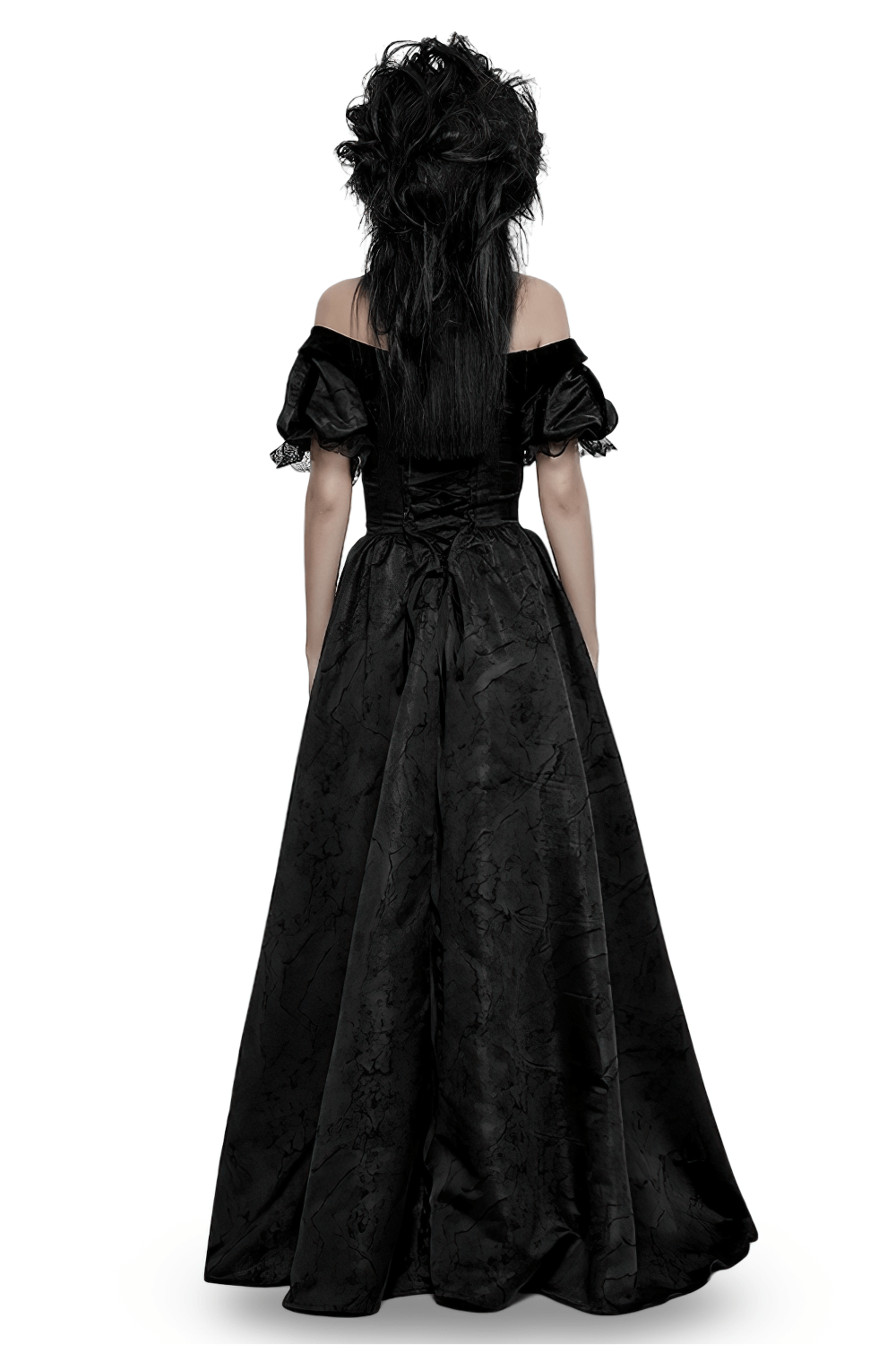 Gothic Elegant Ball Gown Off-Shoulder Jacquard Dress
